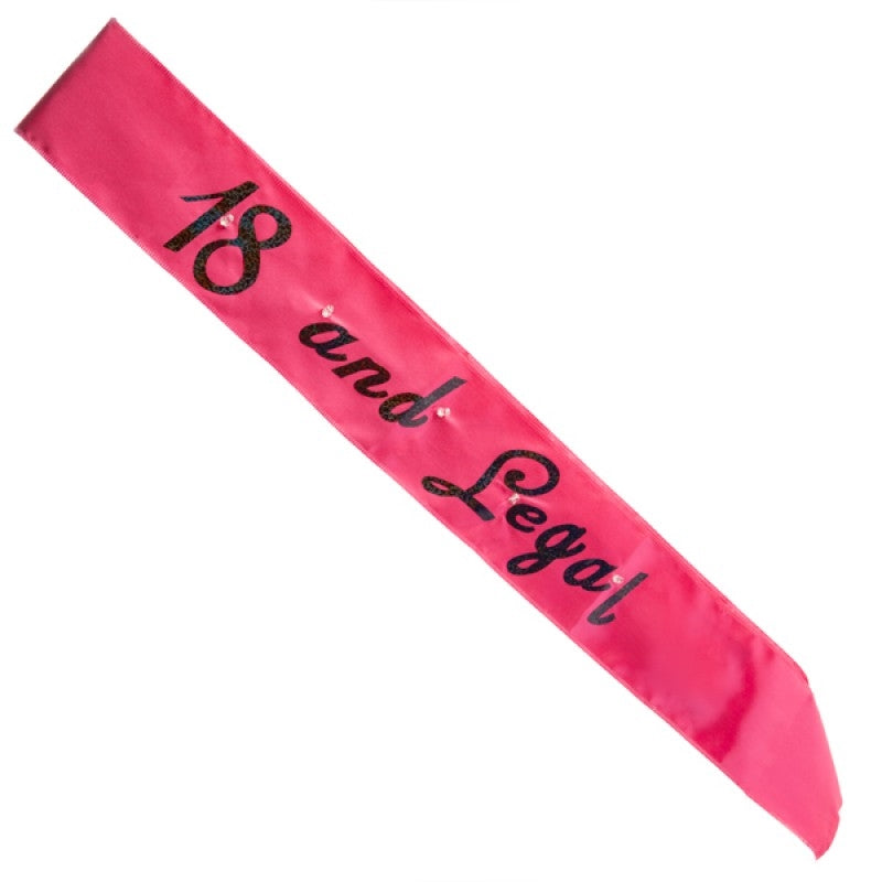 Hot Pink 18 Legal Flashing Sash - Party accessories V210-2671111