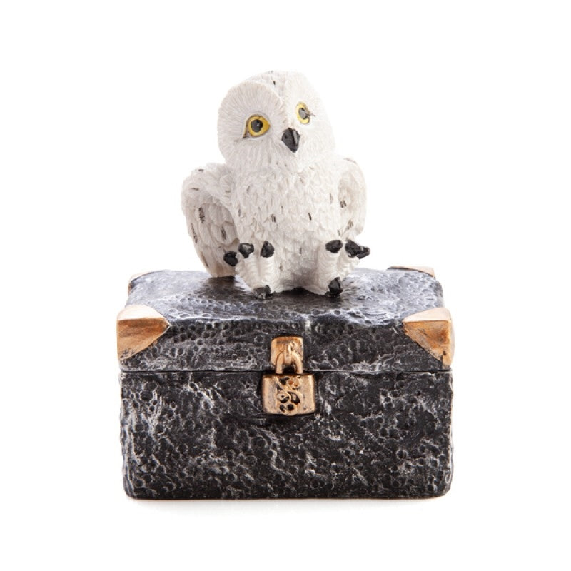Snowy Owl Metal Chest Trinket Box V210-2680462