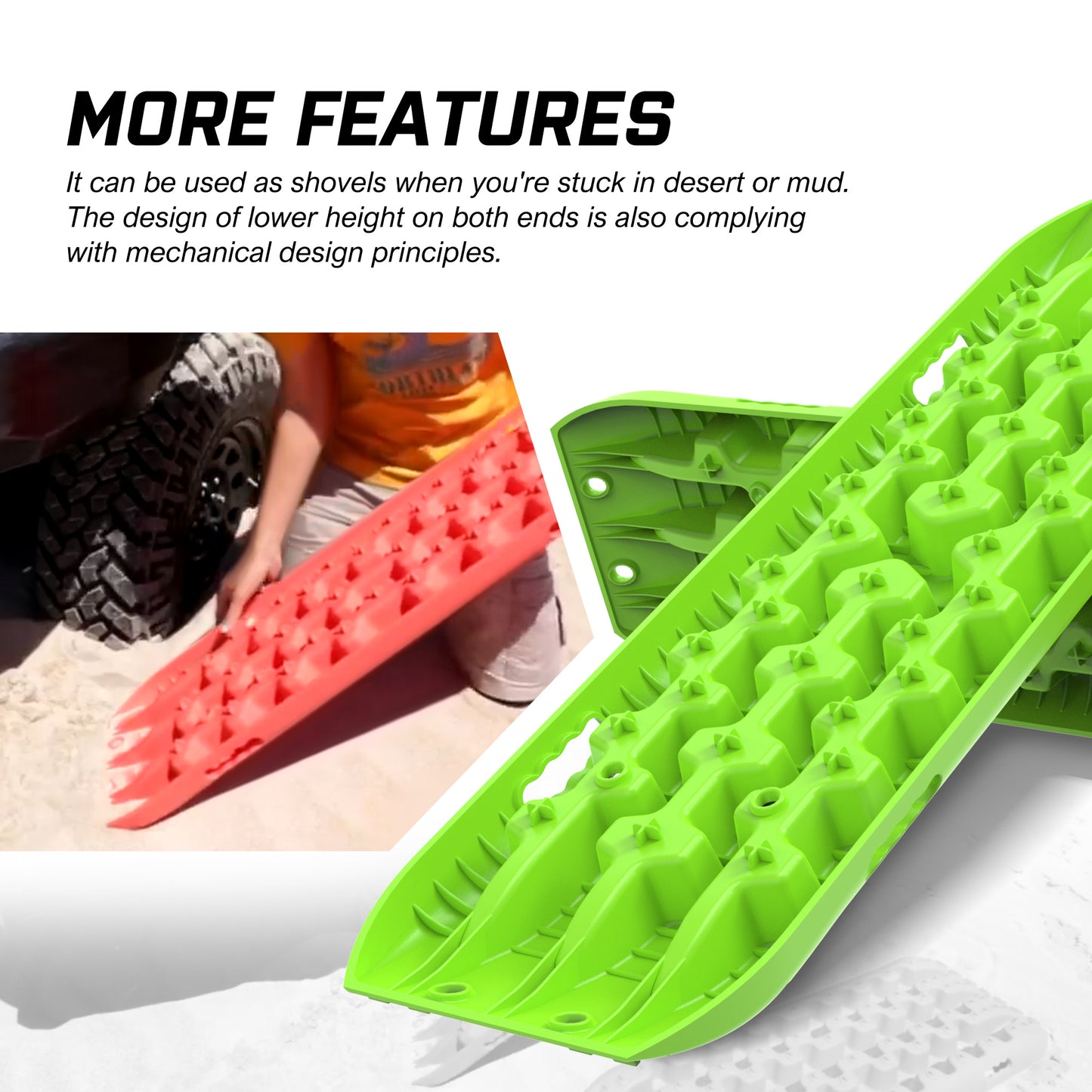 X-BULL Recovery tracks kit Boards Sand Mud Trucks 6pcs strap mounting 4x4 Sand Snow Car green GEN3.0 V211-AU-RT017