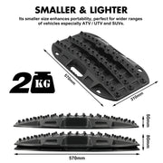 X-BULL Mini Recovery Tracks Traction Boards Sand Mud Snow 4WD 4x4 Vehicle 1 Pair Black V211-AU-SR001