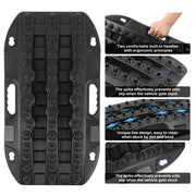 X-BULL Mini Recovery Tracks Traction Boards Sand Mud Snow 4WD 4x4 Vehicle 1 Pair Black V211-AU-SR001