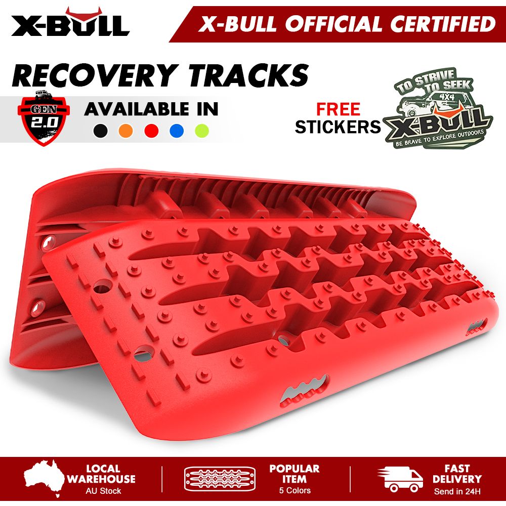 X-BULL KIT1 Recovery track Board Traction Sand trucks strap mounting 4x4 Sand Snow Car RED V211-AU-ST001