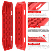 X-BULL KIT1 Recovery track Board Traction Sand trucks strap mounting 4x4 Sand Snow Car RED V211-AU-ST001