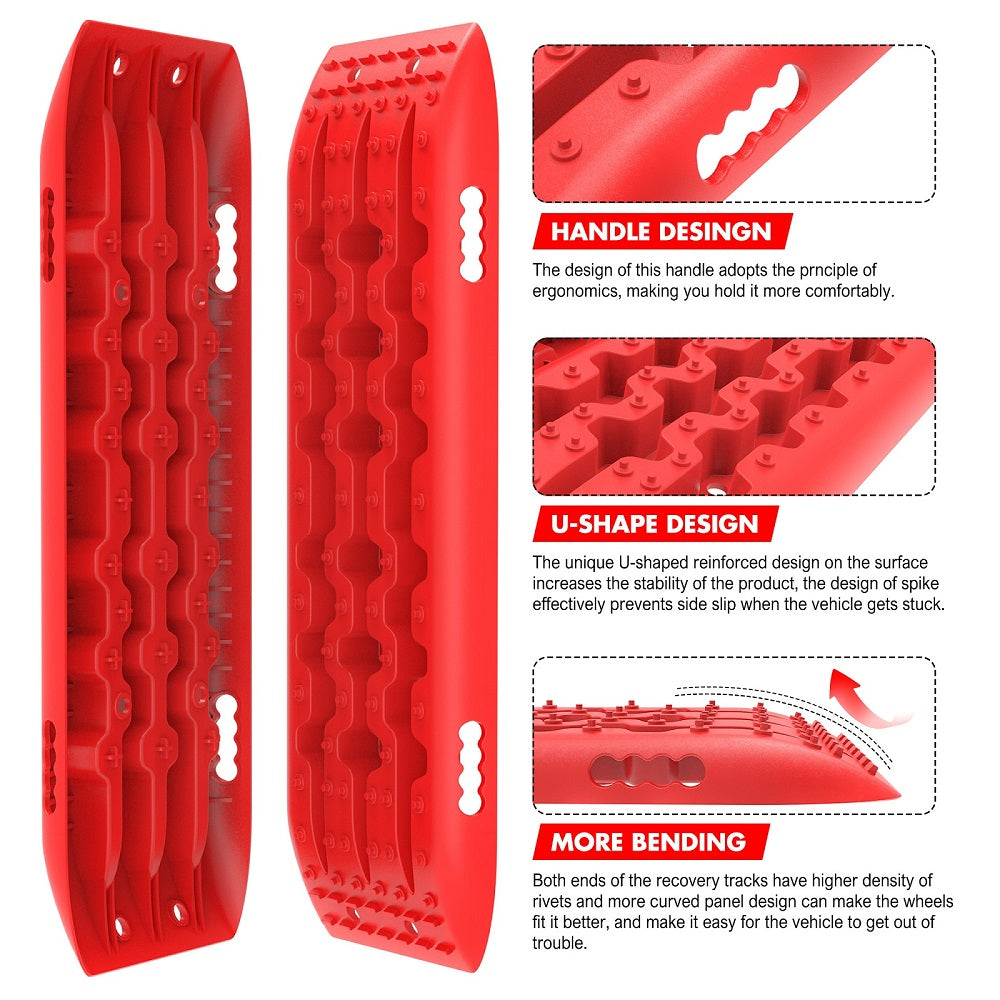 X-BULL 10 Pairs Recovery tracks Boards 10T / Sand tracks/ Mud tracks Gen 2.0 Red V211-AU-ST001X10