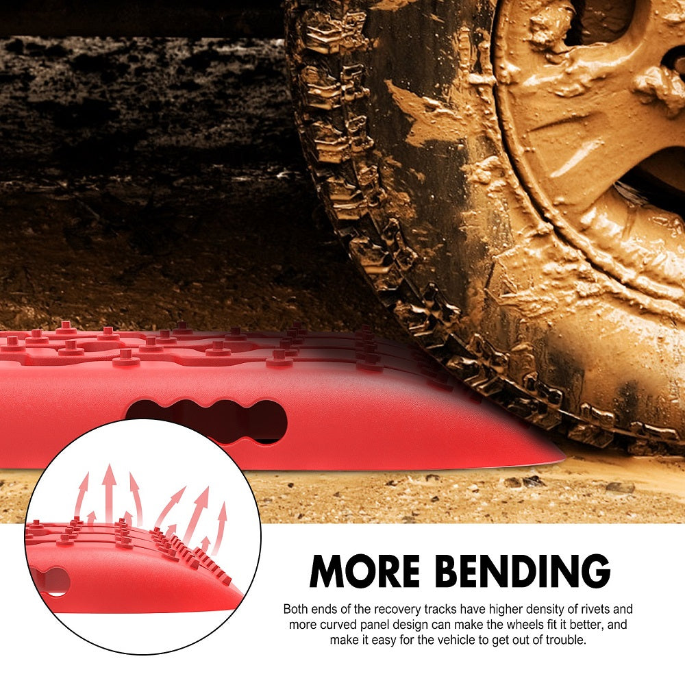 X-BULL 10 Pairs Recovery tracks Boards 10T / Sand tracks/ Mud tracks Gen 2.0 Red V211-AU-ST001X10