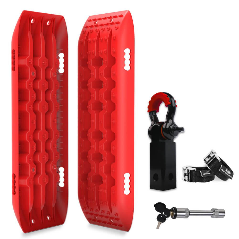 X-BULL Hitch Receiver 5T Recovery Receiver With 2PCS Recovery tracks Boards Gen2.0 Red V211-AU-ST001XBRK012