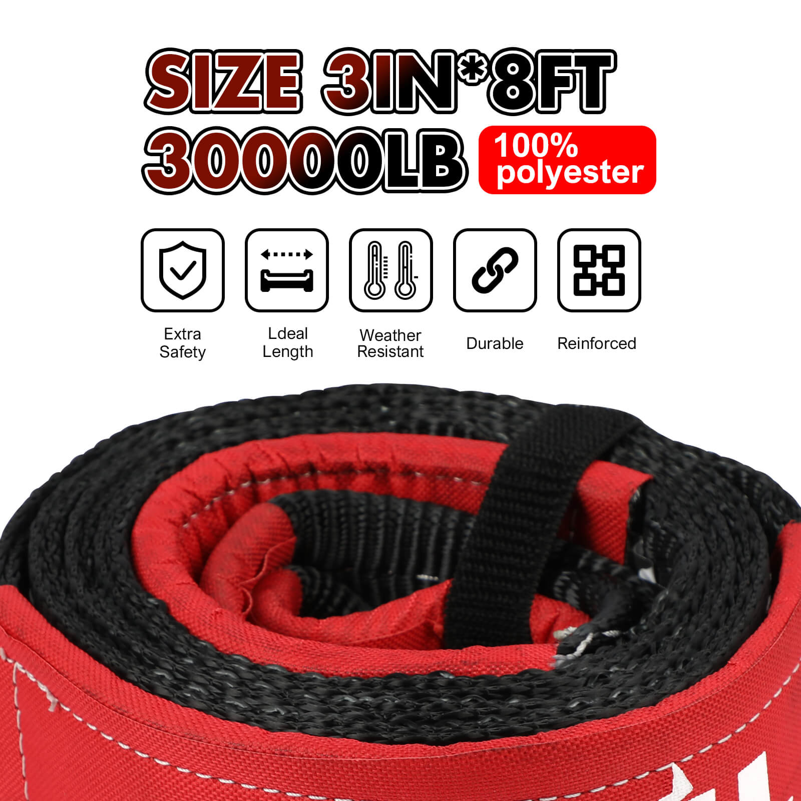 X-BULL Recovery Kit Kinetic Recovery Rope With 2PCS Recovery Tracks Gen2.0 Red V211-AU-ST001XBRK013