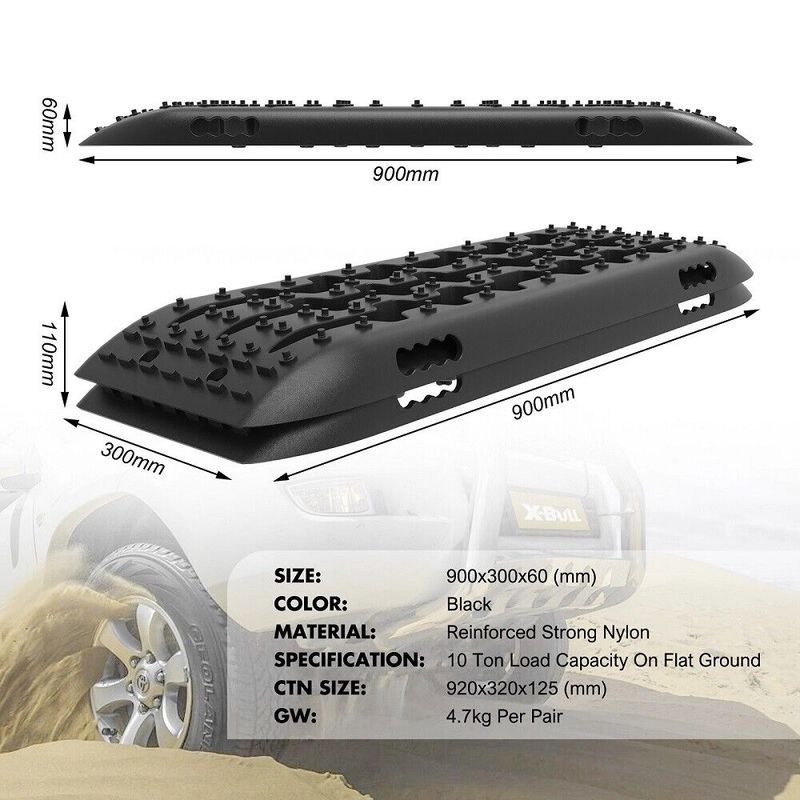 X-BULL Recovery tracks Boards 10T 2 Pairs/ Sand / Mud / Snow Mounting Bolts Pins Gen 2.0 -Black V211-AU-ST002XBP001-2