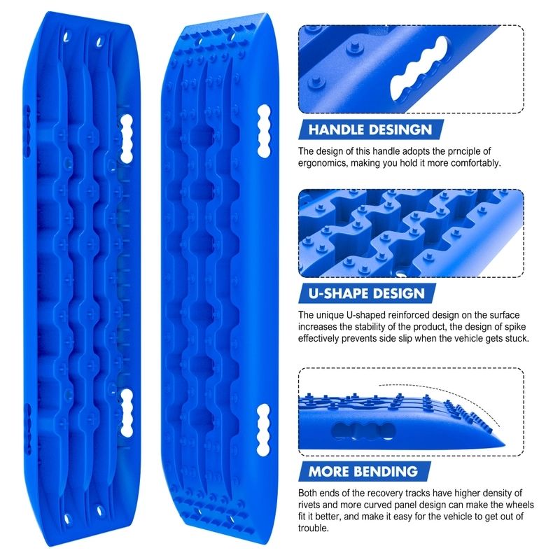 X-BULL KIT1 Recovery track Board Traction Sand trucks strap mounting 4x4 Sand Snow Car BLUE V211-AU-ST005