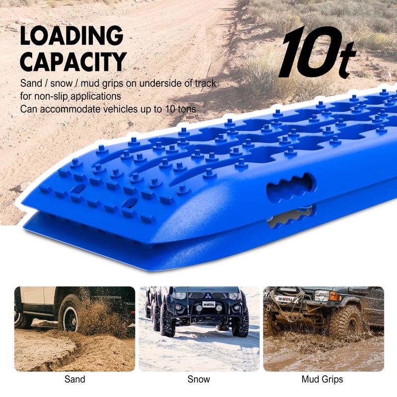 X-BULL KIT1 Recovery track Board Traction Sand trucks strap mounting 4x4 Sand Snow Car BLUE V211-AU-ST005