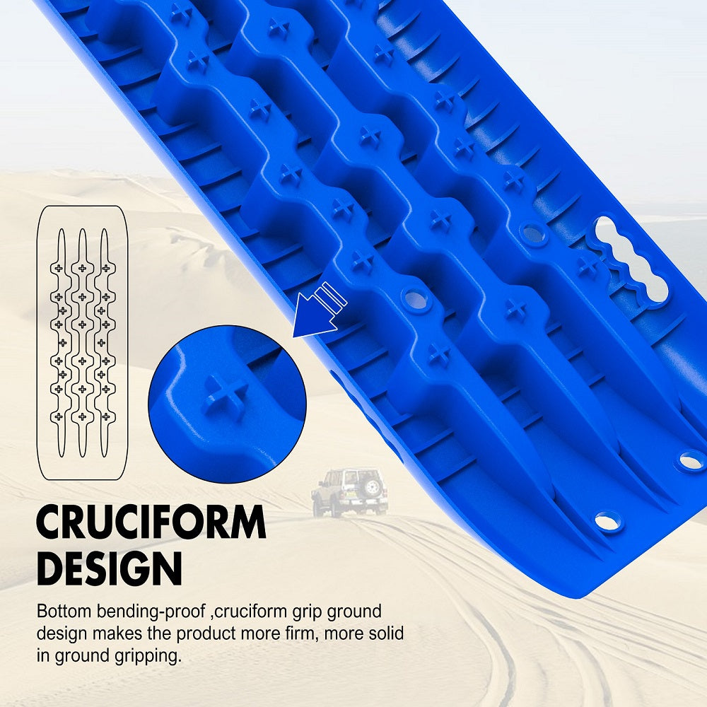 X-BULL 4X4 Recovery tracks 10T 2 Pairs/ Sand tracks/ Mud tracks/ Mounting Bolts Pins Gen 2.0 -Blue V211-AU-ST005XBP001-2