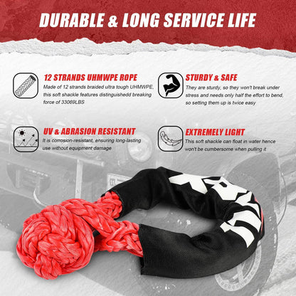 X-BULL Recovery Kit Kinetic Recovery Rope With Hitch Receiver 5T Recovery Receiver V211-AU-XBRK012XBRK013
