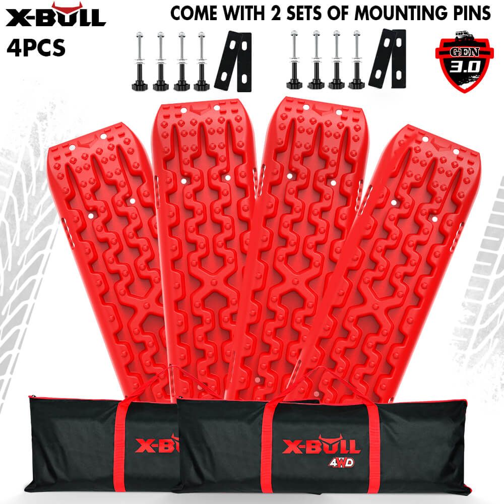 X-BULL Recovery tracks Boards 10T 2 Pairs Sand Mud Snow With Mounting Bolts pins Red V211-AU-XBRT006-2