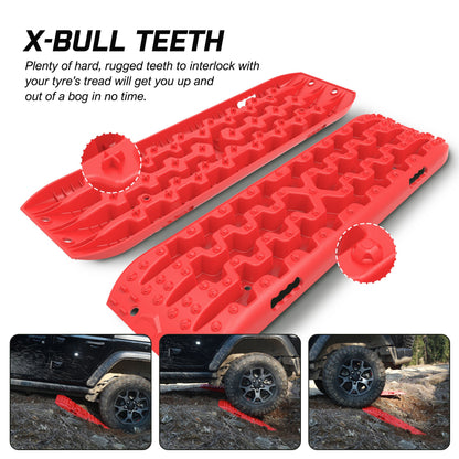 X-BULL Recovery tracks Boards 10T 2 Pairs Sand Mud Snow With Mounting Bolts pins Red V211-AU-XBRT006-2