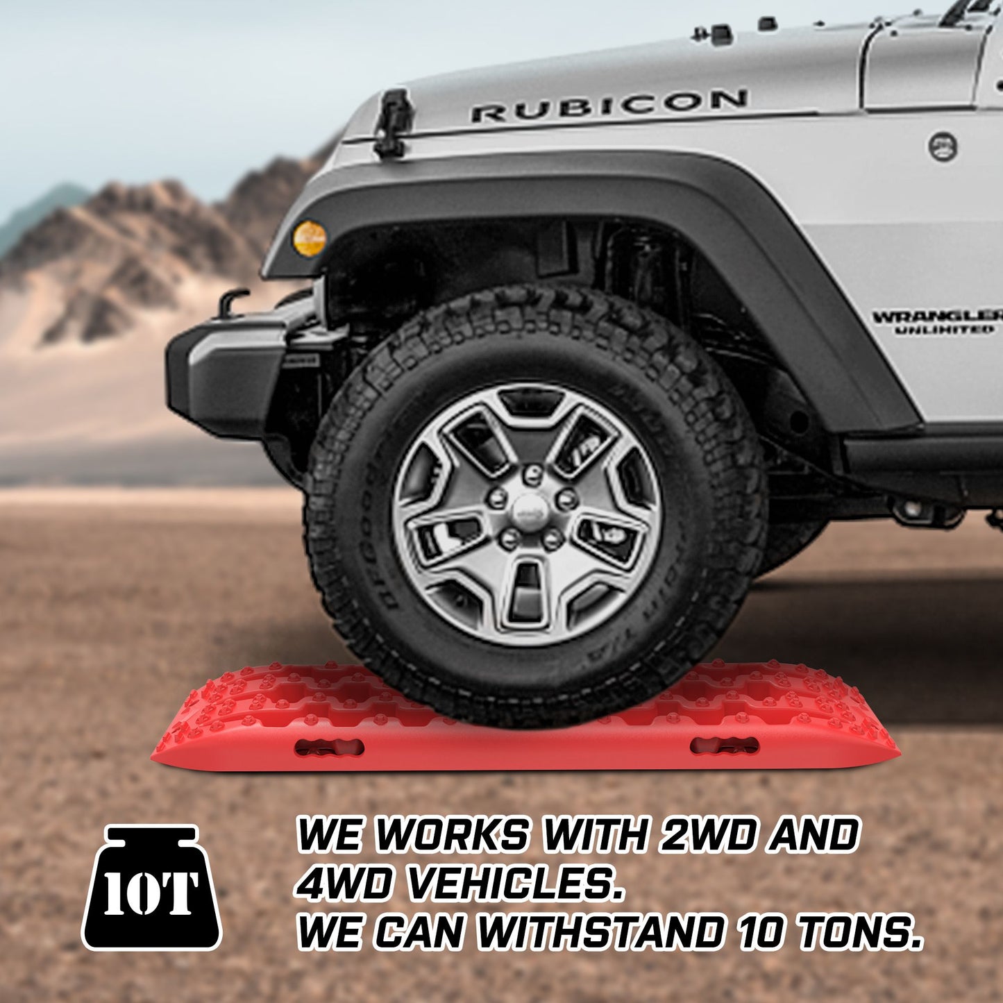 X-BULL Recovery tracks Boards 10T 2 Pairs Sand Mud Snow With Mounting Bolts pins Red V211-AU-XBRT006-2