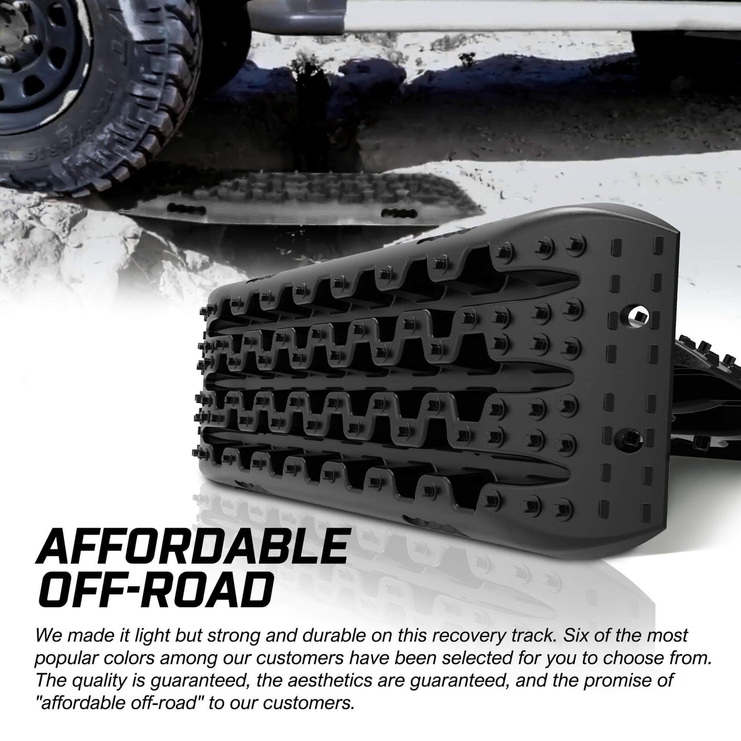 X-BULL 2PCS Recovery Tracks Boards Snow Tracks Mud tracks 4WD With 4PC mounting bolts Black V211-AU-XBRT009