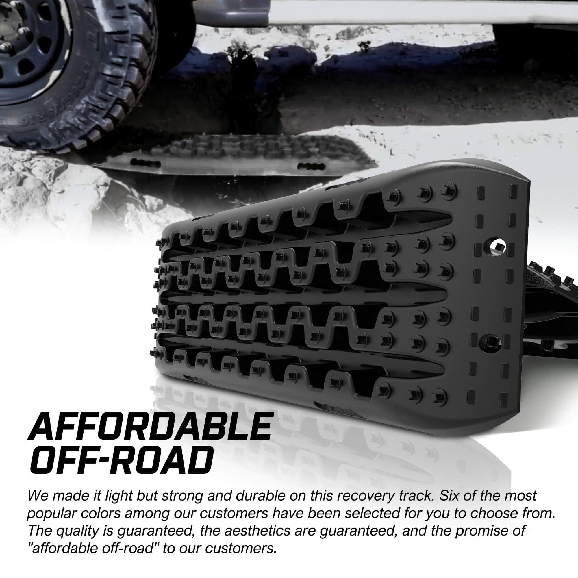 X-BULL Recovery tracks Boards 10T 2 Pairs Sand Mud Snow With Mounting Bolts pins Black