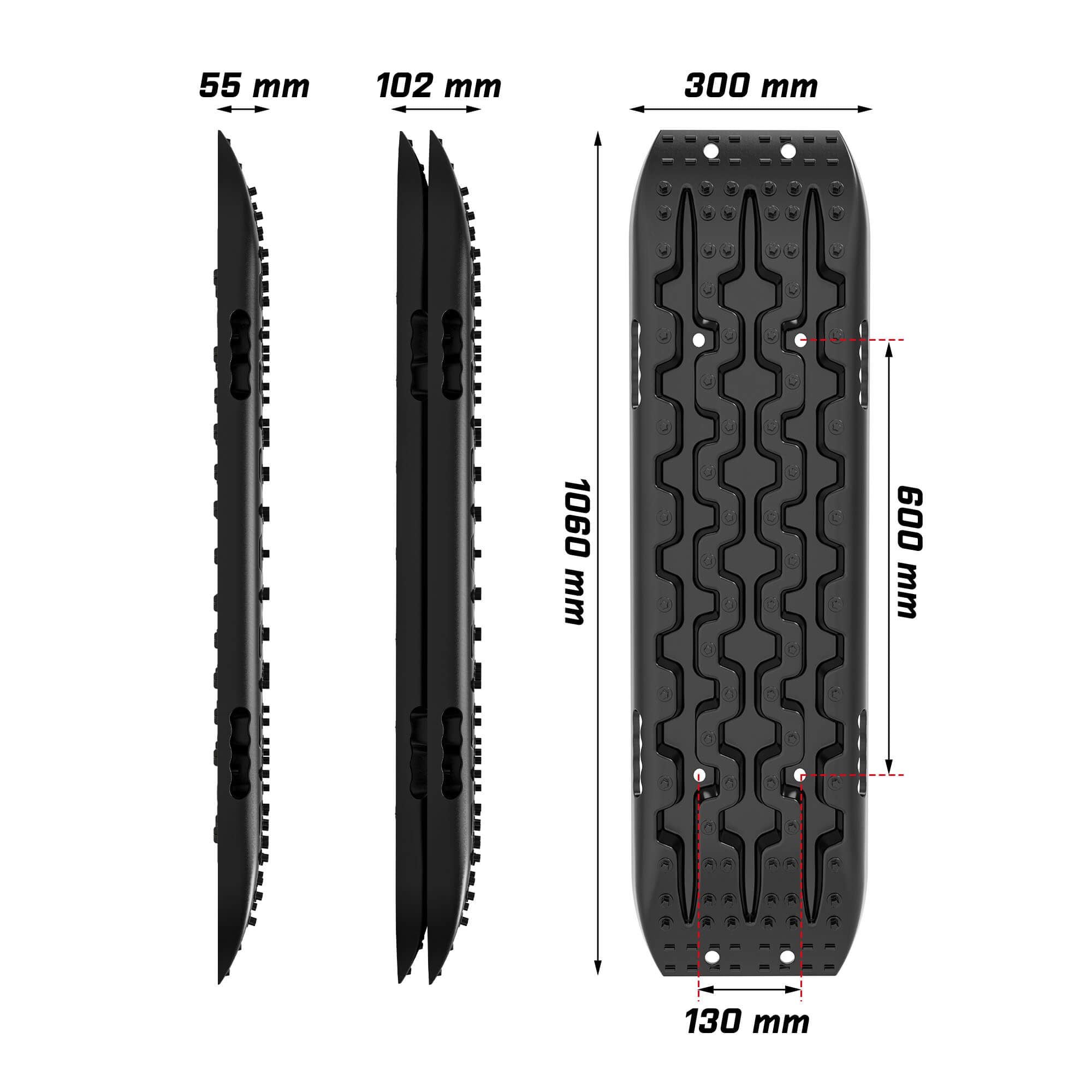 X-BULL Recovery tracks Boards 10T 2 Pairs Sand Mud Snow With Mounting Bolts pins Black
