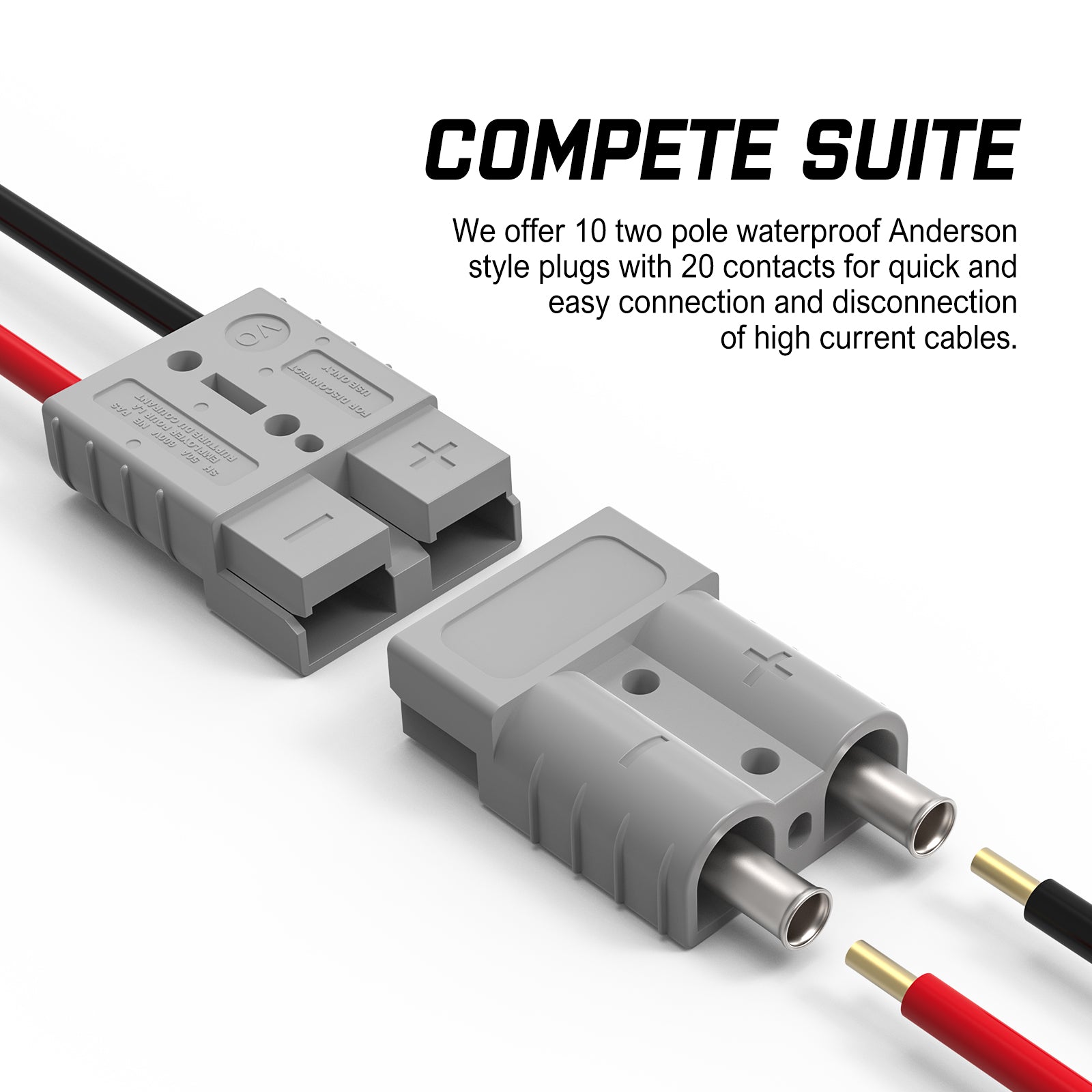 10x Anderson Plug Anderson Style Plug Connectors 50AMP 6AWG 12-24V DC Power Tool V211-AUEB-APP01