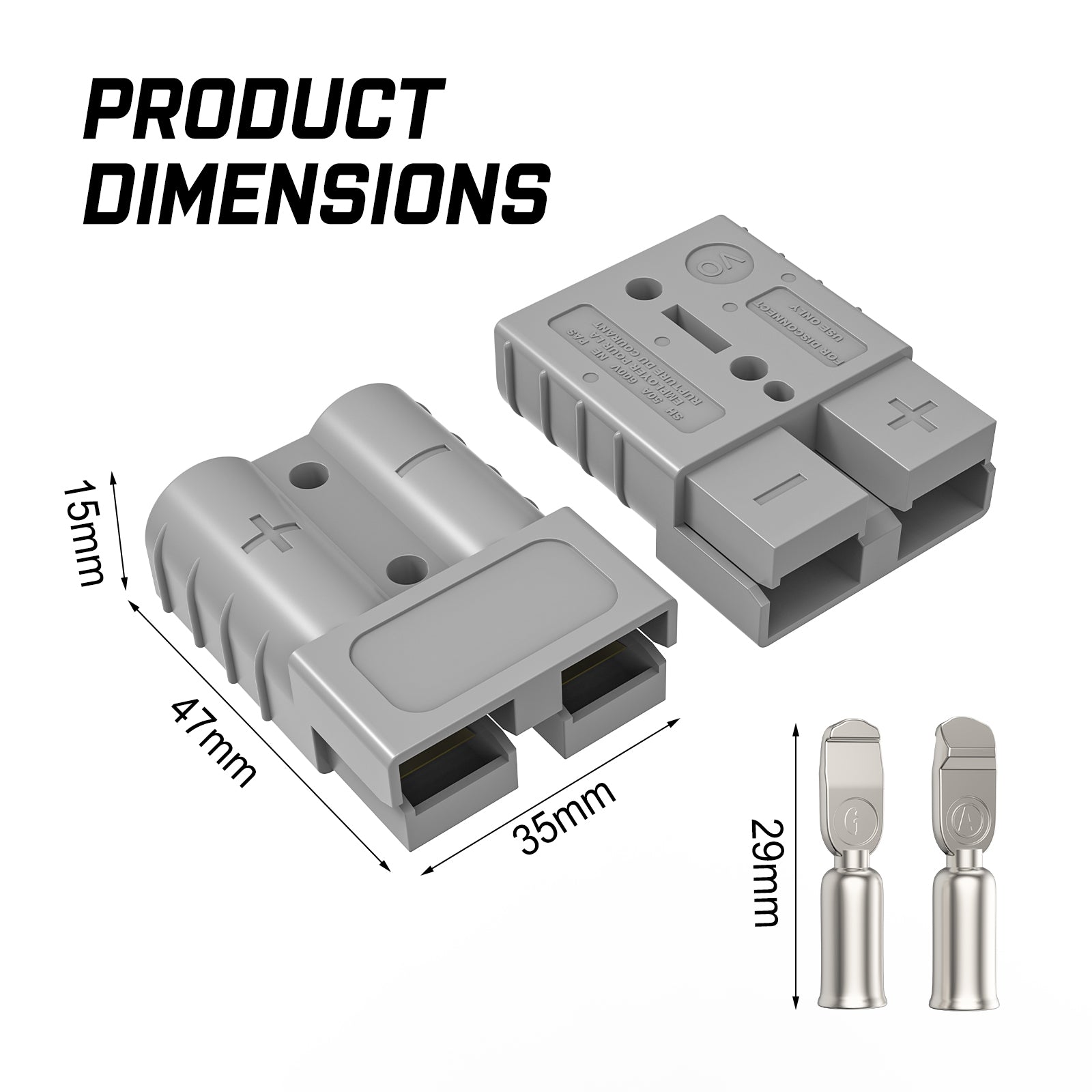 10x Anderson Plug Anderson Style Plug Connectors 50AMP 6AWG 12-24V DC Power Tool V211-AUEB-APP01