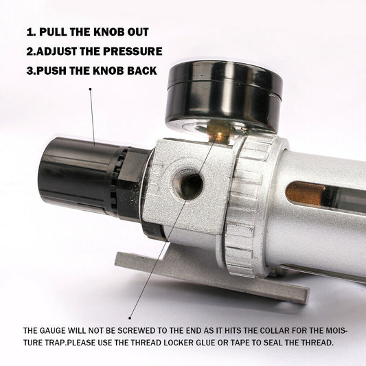 X-BULLAir Compressor Oil Moisture Water Filter Regulator Separator Mount fitting V211-AUEB-AT001