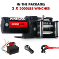 X-BULL Electric Winch 3000lbs Steel Wire Cable 12V Boat ATV UTV Winch Trailer 2 Units V211-AUEB-AXEW001-2