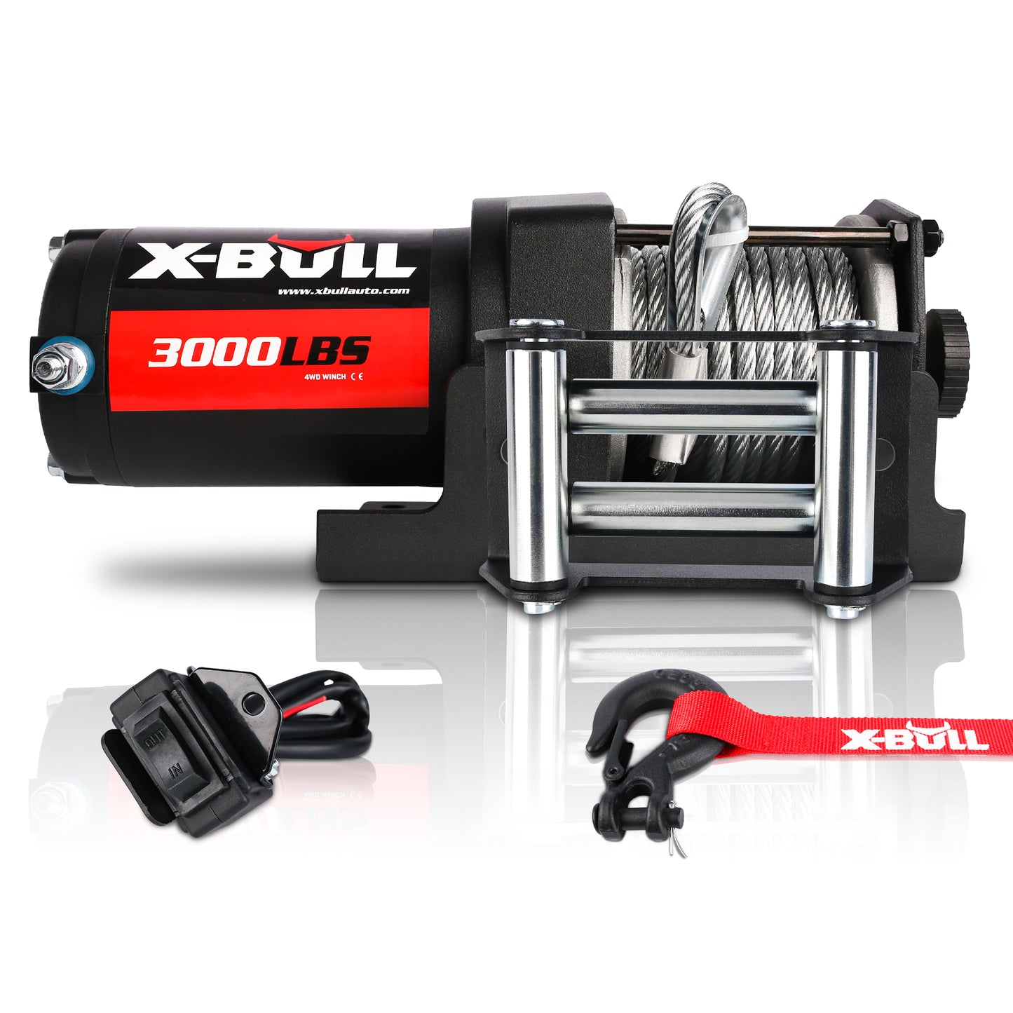 X-BULL Electric Winch 3000lbs Steel Wire Cable 12V Boat ATV UTV Winch Trailer 2 Units V211-AUEB-AXEW001-2