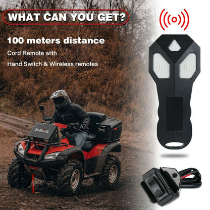 X-BULL 12V Electric Winch Boat 3000LBS Synthetic Rope Wireless Remote ATV 4WD 2 Units V211-AUEB-AXEW002-2