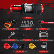X-BULL Electric Winch 12V 5000LBS Wireless Steel Cable ATV Boat With 13M Synthetic Rope V211-AUEB-AXEW003XBSR002