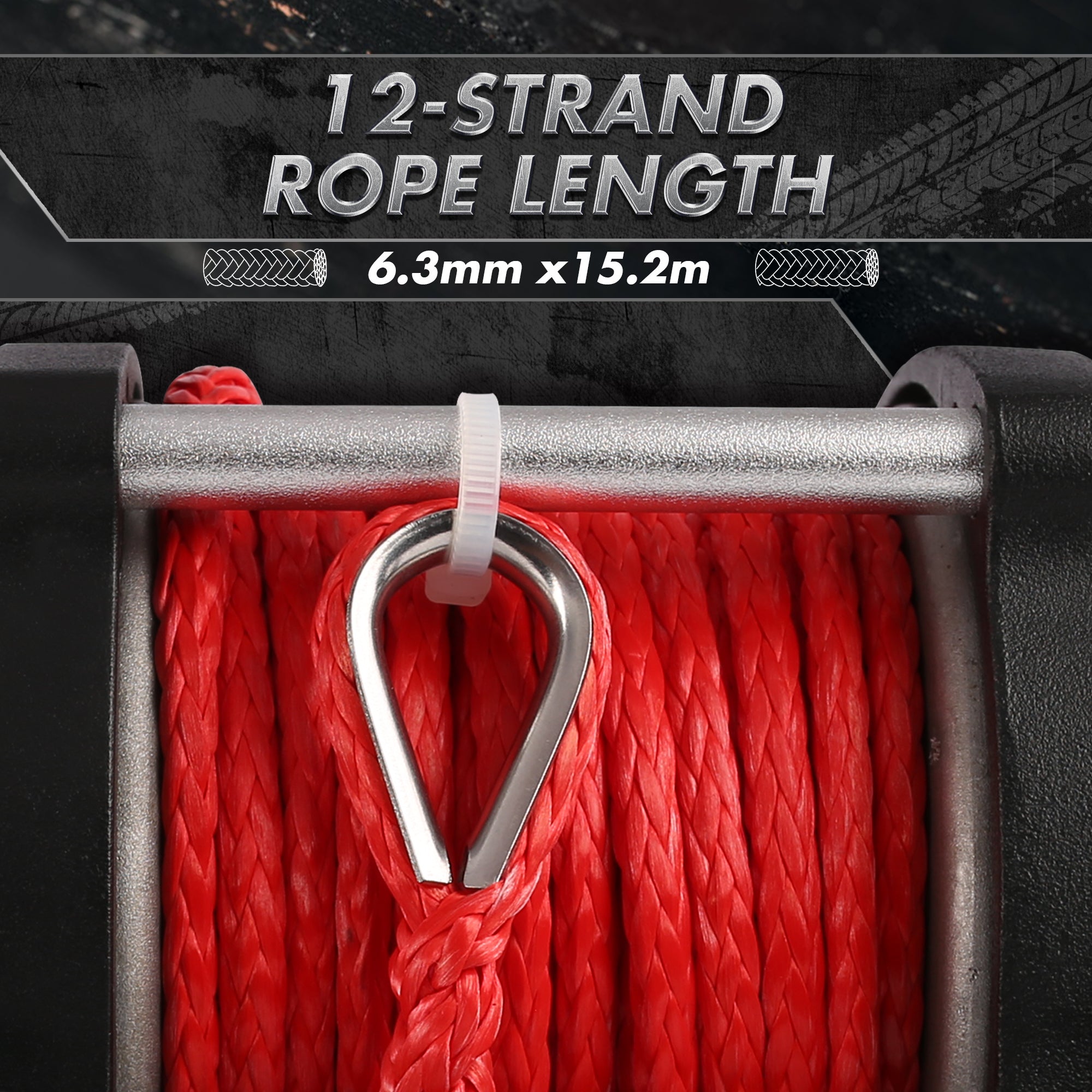X-BULL Electric Winch 5000LBS 12V 15.2M Synthetic Rope Wireless ATV UTV 4WD Boat V211-AUEB-AXEW004