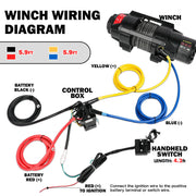 X-BULL 5000LBS Electric Winch 12V Synthetic Rope ATV UTV Boat Upgraded version V211-AUEB-AXEW004SS