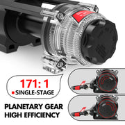 X-BULL 5000LBS Electric Winch 12V Synthetic Rope ATV UTV Boat Upgraded version V211-AUEB-AXEW004SS