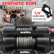 X-BULL 5000LBS Electric Winch 12V Synthetic Rope ATV UTV Boat Upgraded version V211-AUEB-AXEW004SS
