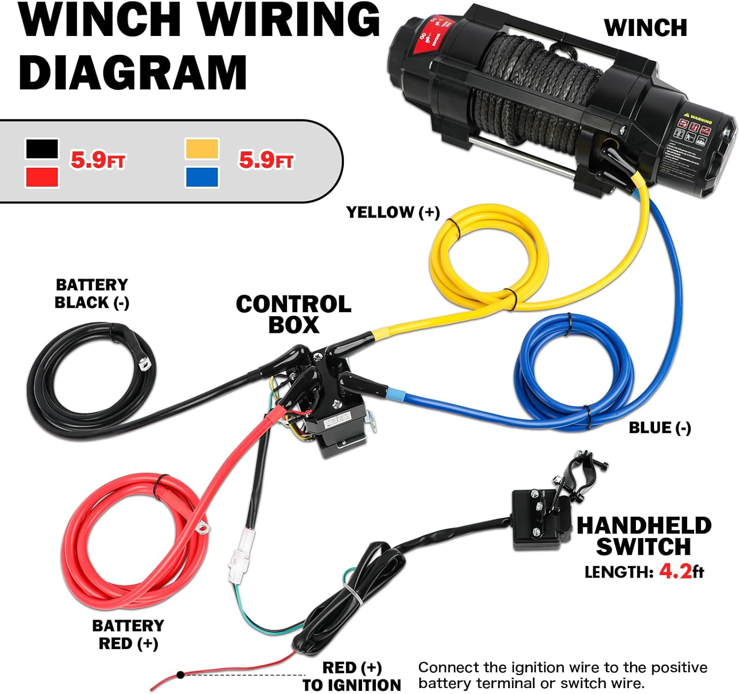 X-BULL 6000lbs Electric Winch 12V Synthetic Rope Towing Trailer ATV UTV BOAT Upgraded version V211-AUEB-AXEW010SS