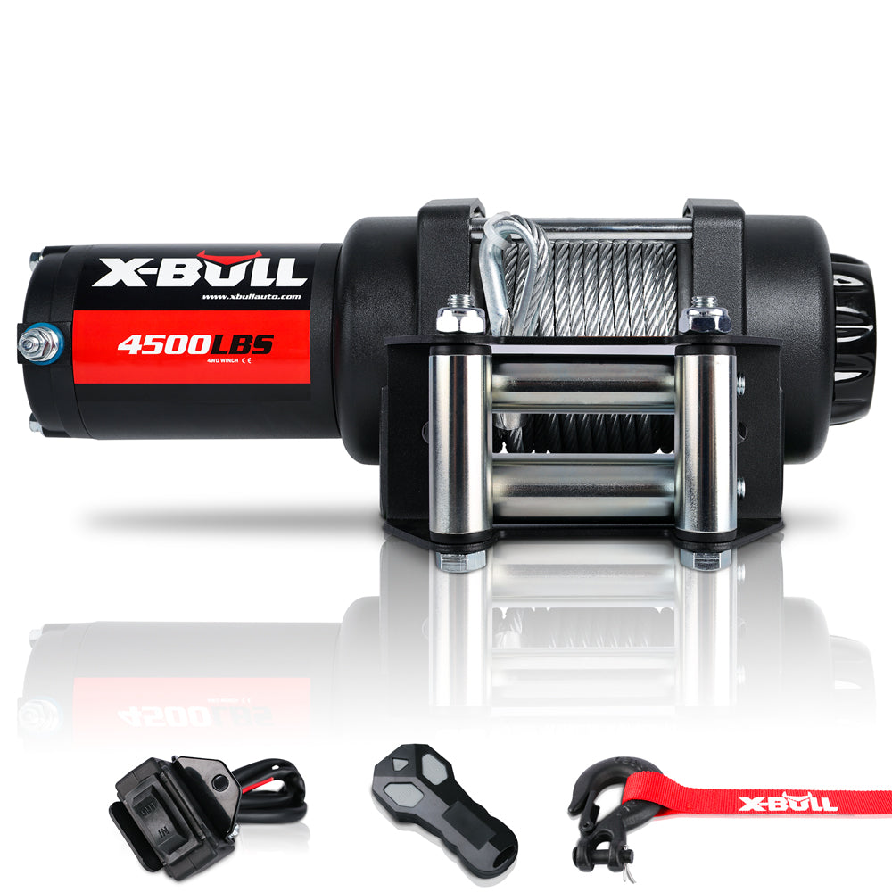 X-BULL Electric Winch 12V 4500LBS Steel Cable Wireless remote ATV UTV Boat Trailer V211-AUEB-AXEW017S