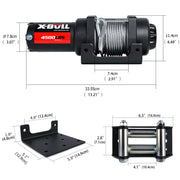 X-BULL Electric Winch 4500LBS/2041KG Steel Cable Wireless Remote Boat ATV 4WD V211-AUEB-AXEW017