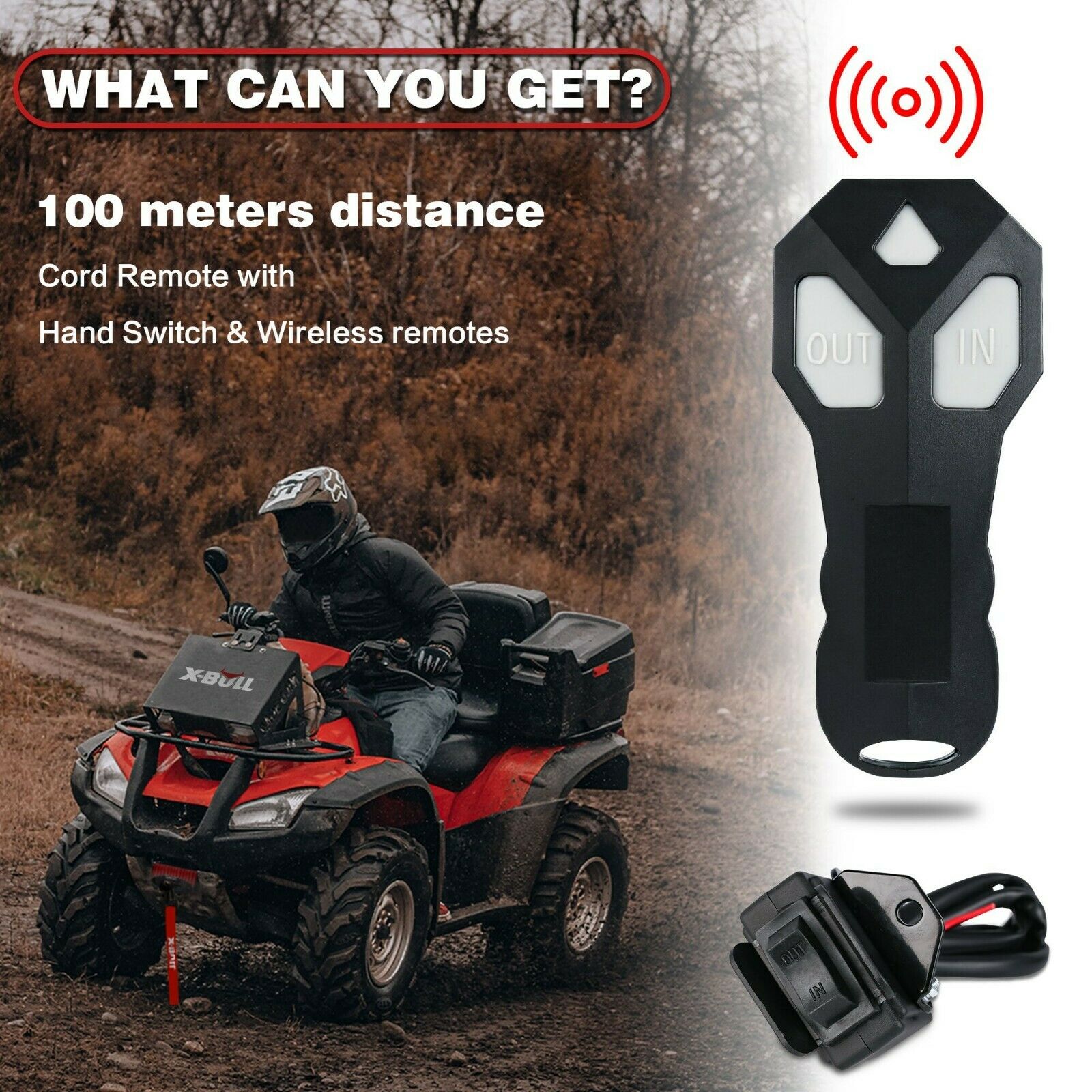 X-BULL Electric Winch 12v Synthetic Rope 4500LBS Wireless Remote ATV UTV 2041KG V211-AUEB-AXEW019
