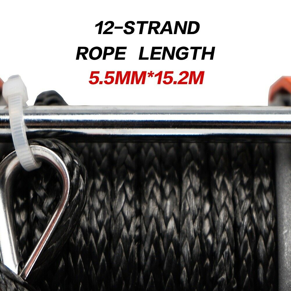 X-BULL Electric Winch 12v Synthetic Rope 4500LBS Wireless Remote ATV UTV 2041KG V211-AUEB-AXEW019