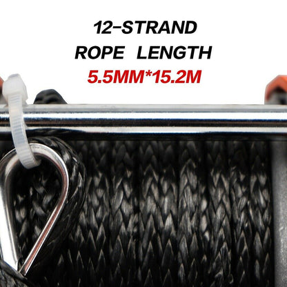 X-BULL Electric Winch 12v Synthetic Rope 4500LBS Wireless Remote ATV UTV 2041KG V211-AUEB-AXEW019