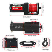 X-BULL 12V Electric Winch 2500LBS Synthetic Rope 15.2M ATV Boat Winch Trailer V211-AUEB-AXEW022