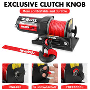 X-BULL 12V Electric Winch 2500LBS Synthetic Rope 15.2M ATV Boat Winch Trailer V211-AUEB-AXEW022