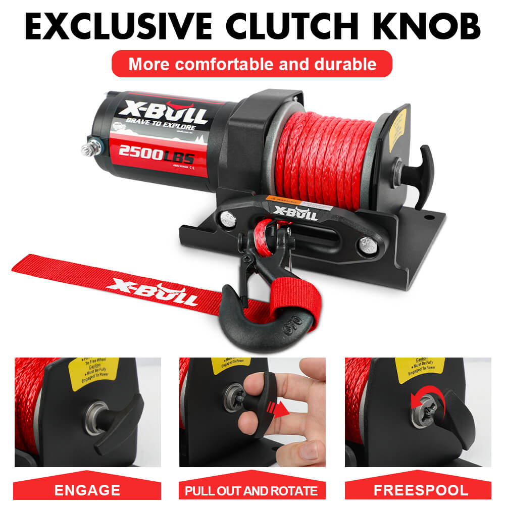 X-BULL 12V Electric Winch 2500LBS Synthetic Rope 15.2M ATV Boat Winch Trailer V211-AUEB-AXEW022