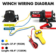 X-BULL 12V Electric Winch 2500LBS Synthetic Rope 15.2M ATV Boat Winch Trailer V211-AUEB-AXEW022