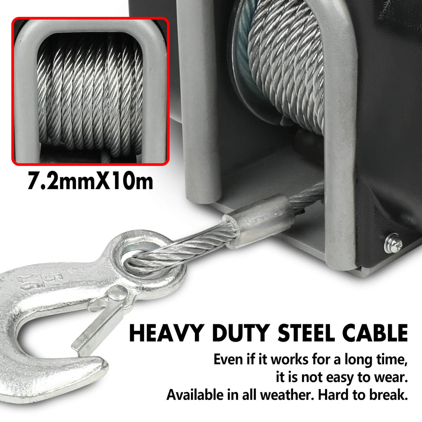 X-BULL Electric Boat Winch 12V 6500LBS Portable Detachable Steel Cable Marine Ship 3000KG 4WD V211-AUEB-BW001