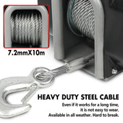 X-BULL Electric Boat Winch 12V 6500LBS Portable Detachable Steel Cable Marine Ship 3000KG 4WD V211-AUEB-BW001