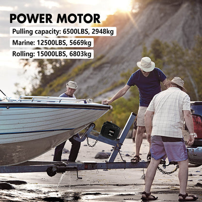 X-BULL Electric Boat Winch 12V 6500LBS Portable Detachable Steel Cable Marine Ship 3000KG 4WD V211-AUEB-BW001