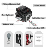 X-BULL Electric Boat Winch 12V 6500LBS Portable Detachable Steel Cable Marine Ship 3000KG 4WD V211-AUEB-BW001