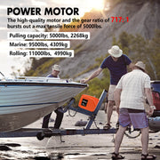 X-BULL 12V Electric Boat Winch 5000LBS Portable Wireless Remote Trailer Winch Steel Cable V211-AUEB-BW003
