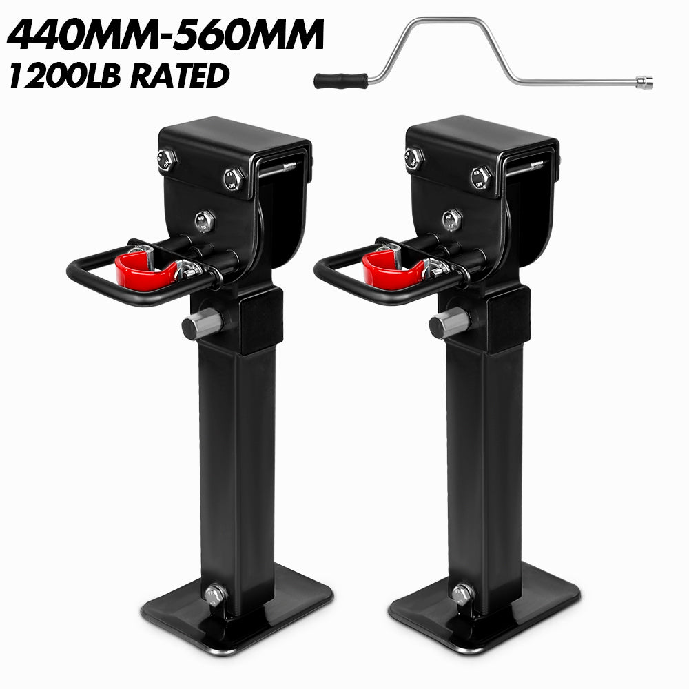 X-BULL Drop Down Legs 440MM- 560MM Trailer Steel Legs Caravan Corner 1200LBS Black V211-AUEB-CL001