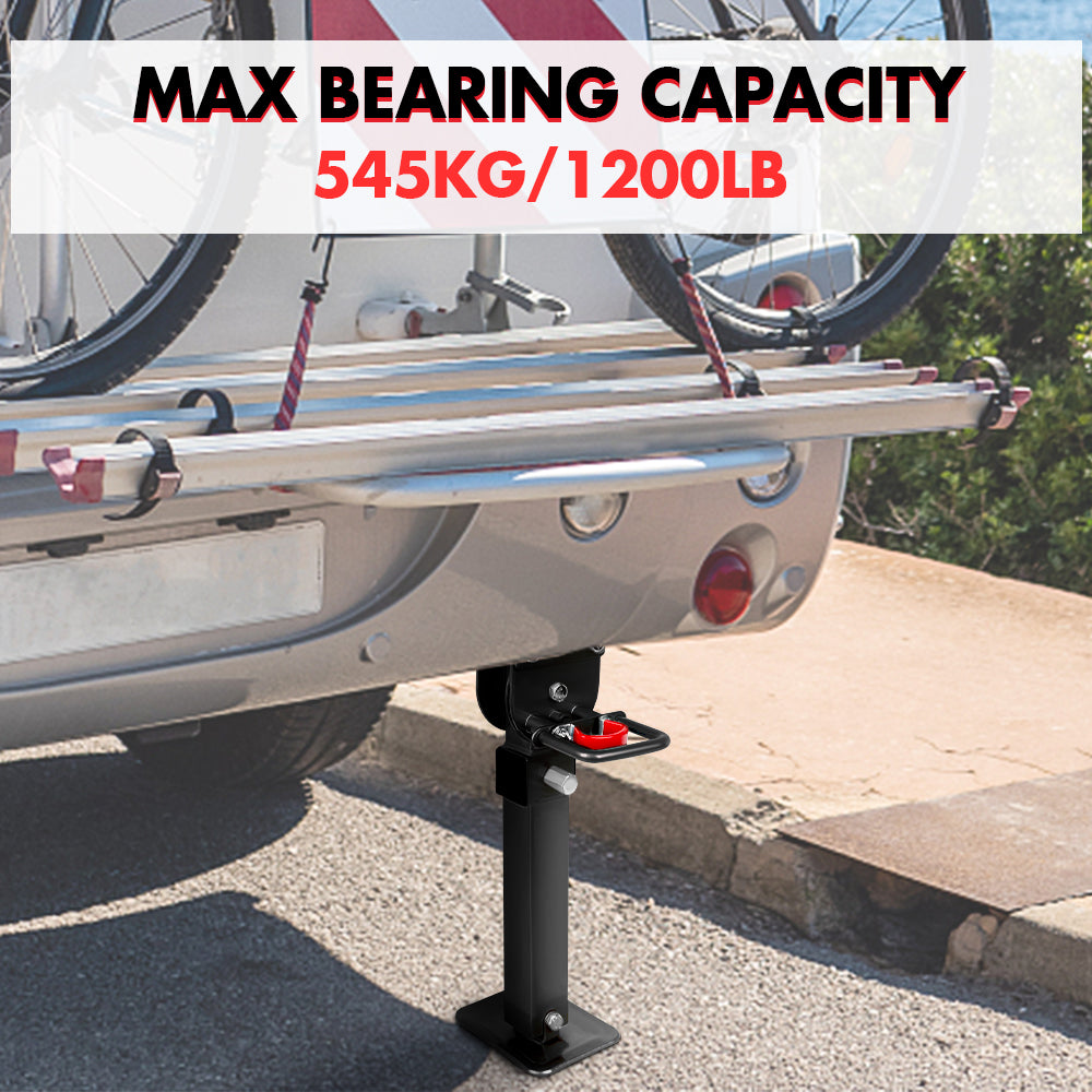 X-BULL 4x 440mm Drop Down Corner Legs W/Handle Steel Base Caravan Stabilizer Black V211-AUEB-CL001X2
